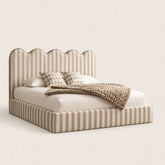 Chloe Scallop Curve Stripe Bed Frame