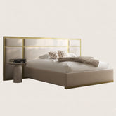 Harrington luxe metal & wood bed frame