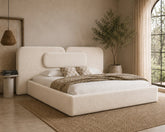 Langford Curve Extended Headboard Bed Frame