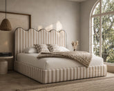 Chloe Scallop Curve Stripe Bed Frame