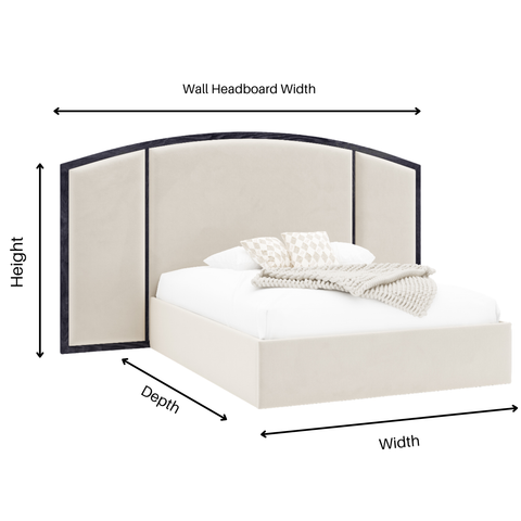 Meroni Curve Arch bed frame with overhangs