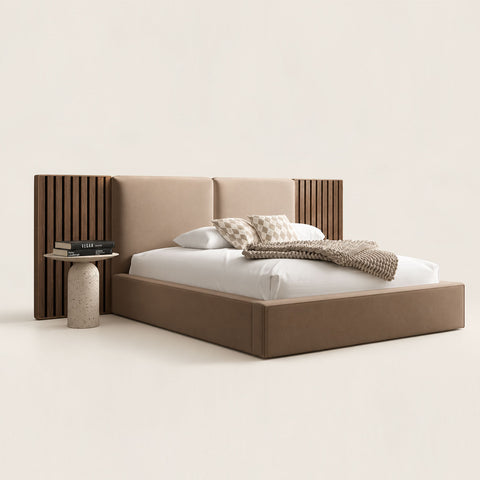Harper Bed with Optional Acoustic Slatted Overhang Wings