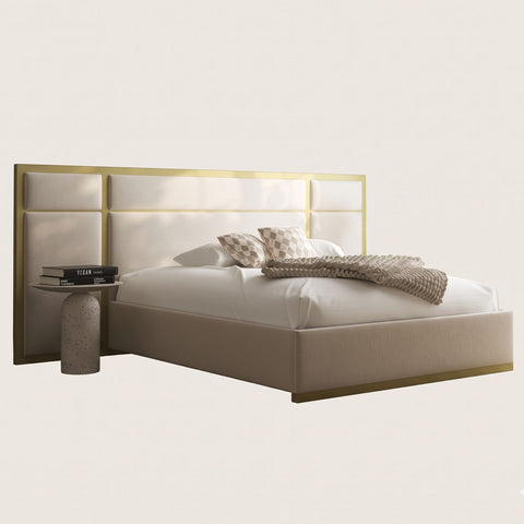 Harrington luxe metal & wood bed frame