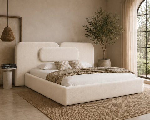 Langford Curve Extended Headboard Bed Frame