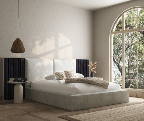 Harper Bed with Optional Acoustic Slatted Overhang Wings