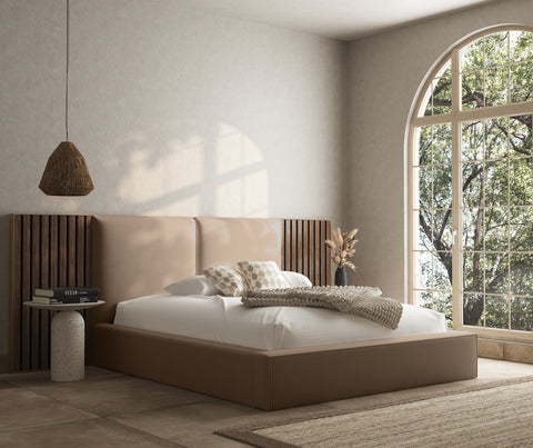 Harper Bed with Optional Acoustic Slatted Overhang Wings