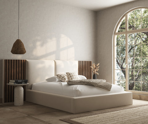 Harper Bed with Optional Acoustic Slatted Overhang Wings