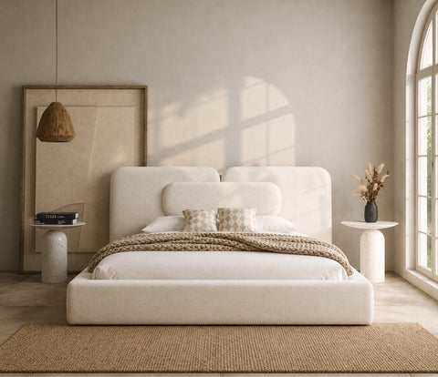 Langford Curve Extended Headboard Bed Frame